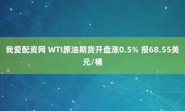 我爱配资网 WTI原油期货开盘涨0.5% 报68.55美元/桶